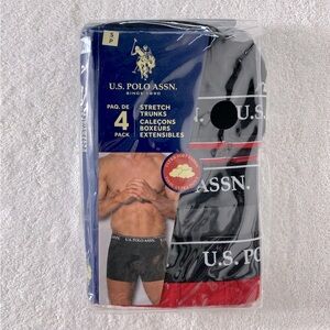 U.S. Polo Assn. Black and Red Boxer Briefs 4 Pack S